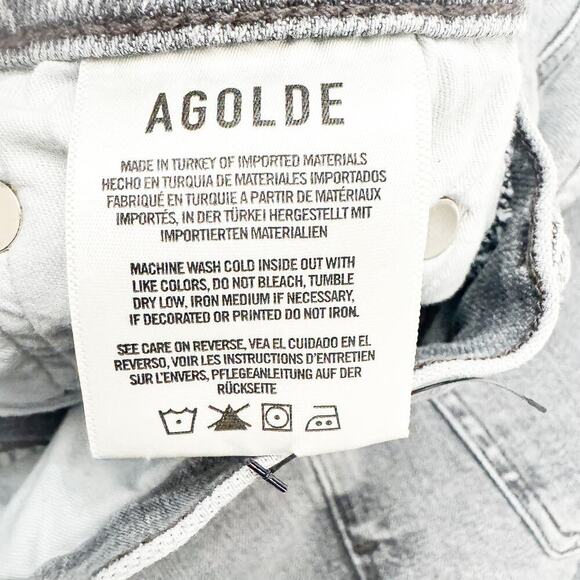 AGOLDE Nico Gray Wash Button Fly High Rise Denim Jeans A093B-1138 Size 25 - Picture 7 of 9